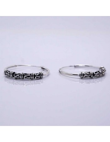 Aros plata Bali 20mm. Joyas de plata étnicas.