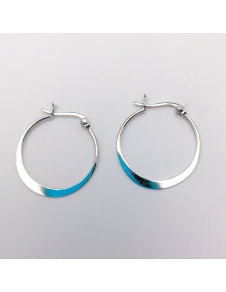 Aros de plata lisos 25mm con cierre omega.