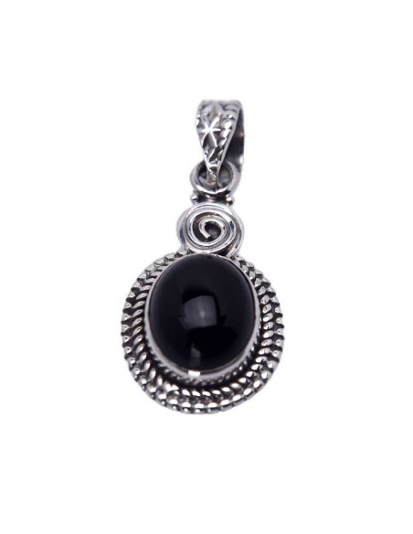 Colgante de plata con piedra natural de Ónix.