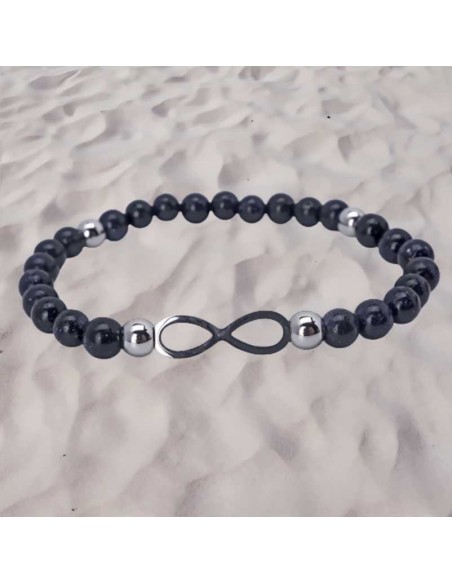 Pulsera de Aventurina Azul con Símbolo del Infinito en Acero: Elegancia y Significado Espiritual
