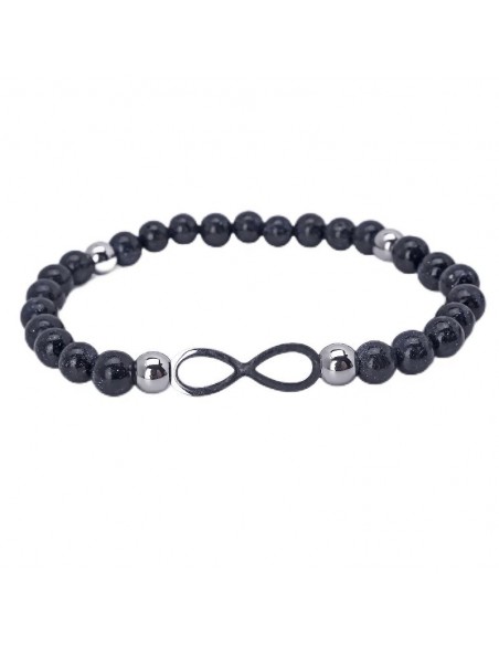 Pulsera de Aventurina Azul con Símbolo del Infinito en Acero: Elegancia y Significado Espiritual
