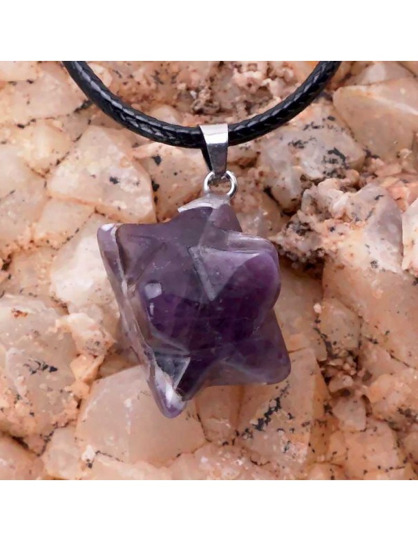 Colgante Merkaba con Amatista: Energía Espiritual en una Joya única