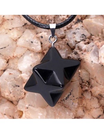 Colgante de Obsidiana con Símbolo Merkaba: Protección y Espiritualidad