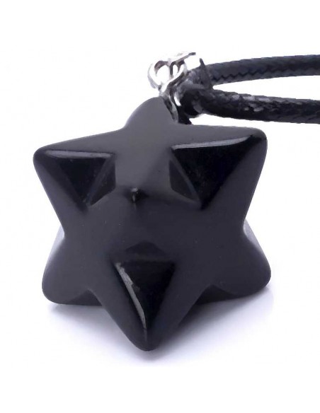 Colgante de Obsidiana con Símbolo Merkaba: Protección y Espiritualidad
