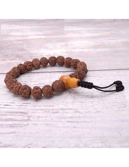 Pulsera Japa Mala de Rudraksha y Madera de Bodhi