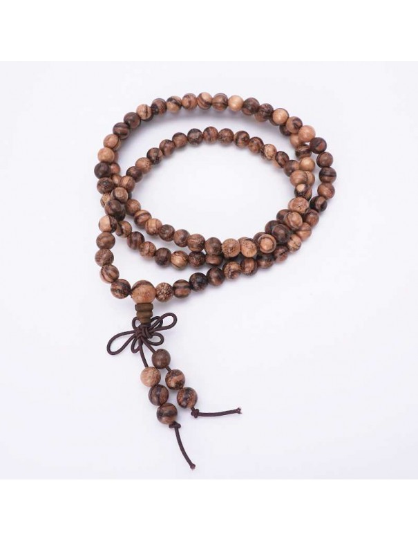 Japa Mala 108 Cuentas de Madera de Oud Hecha a Mano - Herramienta de Meditación Espiritual