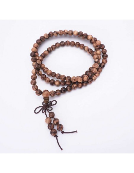 Japa Mala 108 Cuentas de Madera de Oud Hecha a Mano - Herramienta de Meditación Espiritual