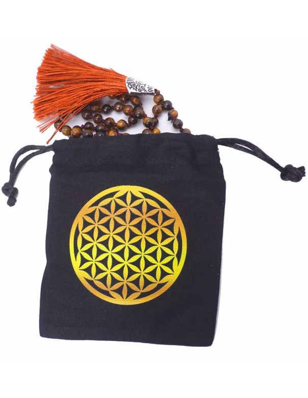 Japa Mala de Ojo de Tigre con 108 Cuentas