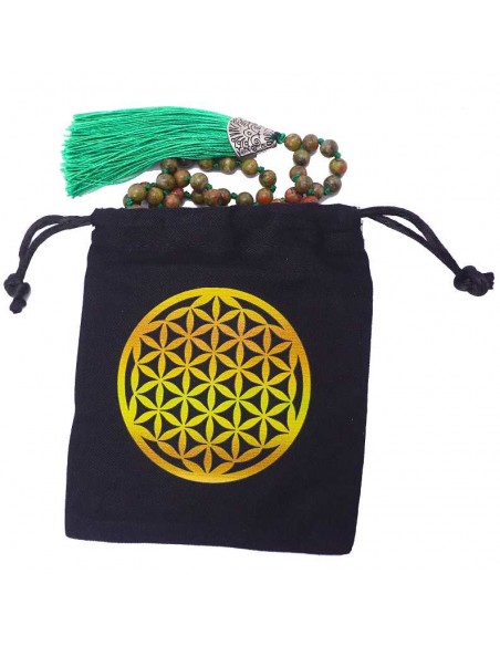 Japa Mala 108 cuentas de unakita: La joya perfecta para la meditación y la oración.