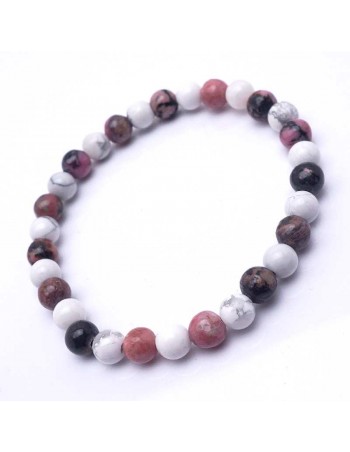 Pulsera de rodonita y howlita: equilibrio y bienestar 2