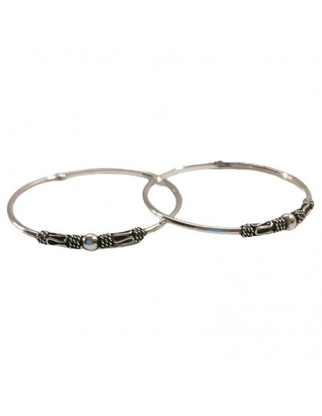 Aros de plata Bali 30mm- Aros hippies de plata.