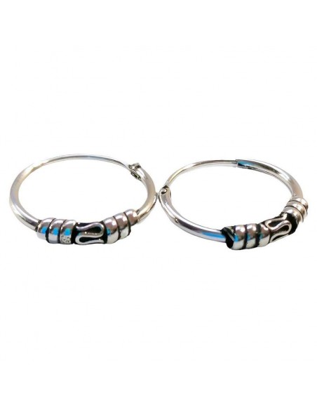 Aros de plata Bali 14mm. Aros plata de ley.