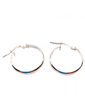 Aros de plata lisos 25mm con cierre de click. Envío 24/48 horas.