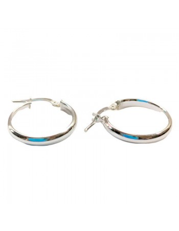 Aros lisos de plata 25mm con cierre de click. 2