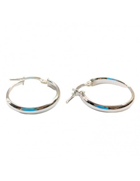 Aros de plata lisos 20mm con cierre omega.