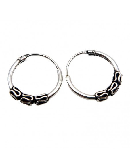 Piercings de plata 12mm. Aretes de plata labrados.