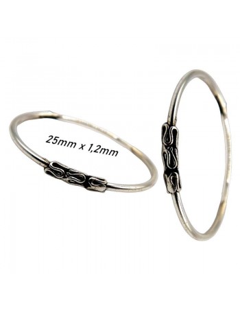 Aros de Plata 25mm: Exquisita Artesanía Balinesa en Cada Detalle