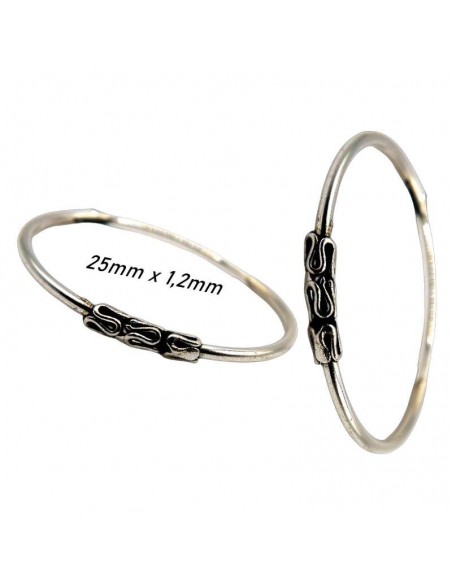 Aros de Plata 25mm: Exquisita Artesanía Balinesa en Cada Detalle