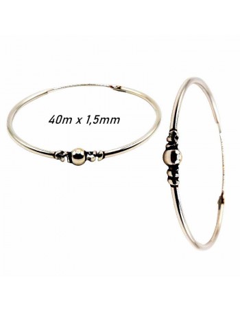 "Aros de plata" Bali de 40mm. Aros de plata mujer.