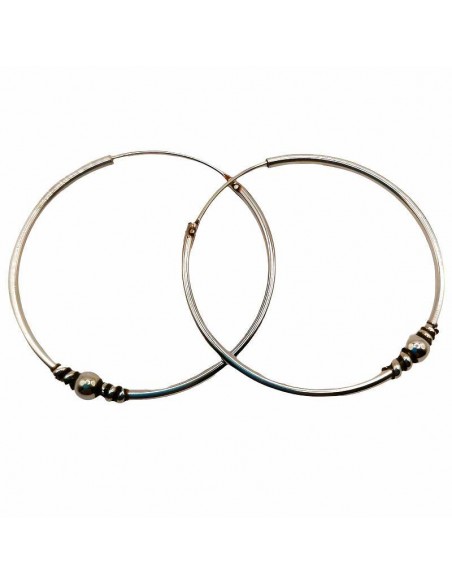 "Aros de plata" Bali de 40mm. Aros de plata mujer.