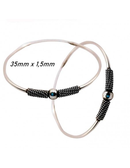 Aros de plata Bali 35mm, hechos de forma artesanal