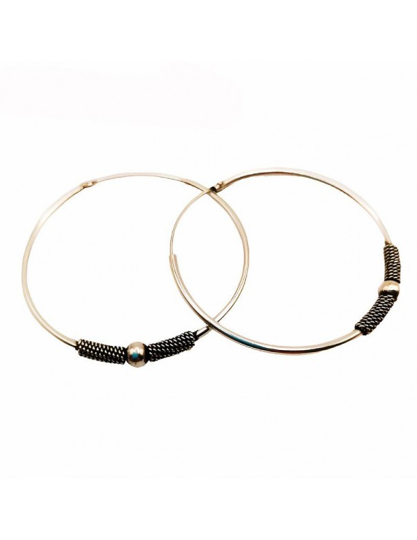 Aros de plata Bali 35mm, hechos de forma artesanal