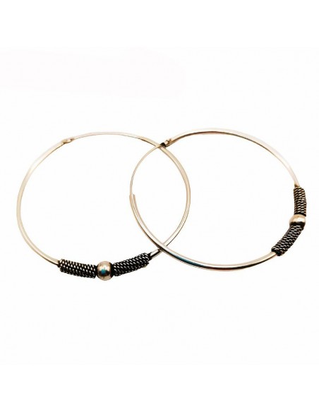 Aros de plata Bali 35mm, hechos de forma artesanal