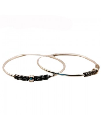 Aros de plata Bali 35mm, hechos de forma artesanal 2