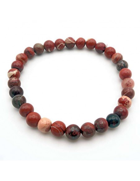 Pulsera de Jaspe Rojo con Cuentas de 6mm:Elegancia Natural