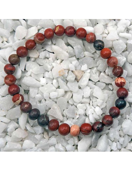 Pulsera de Jaspe Rojo con Cuentas de 6mm:Elegancia Natural
