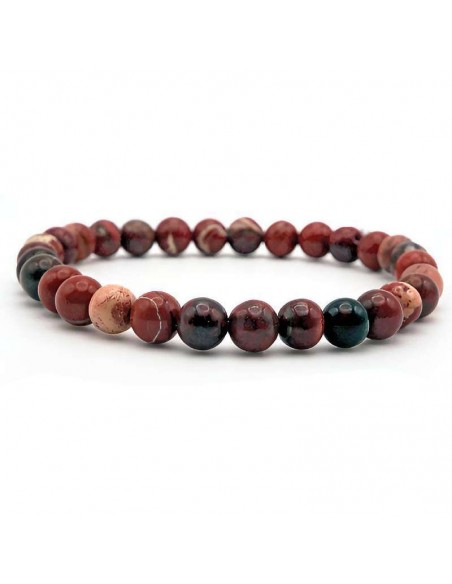 Pulsera de Jaspe Rojo con Cuentas de 6mm:Elegancia Natural