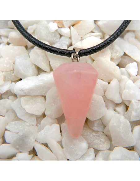 Colgante Péndulo de Cuarzo Rosa - Elegancia y Energía Positiva