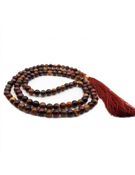 Japa Mala Auténtico de Ojo de Tigre - Meditación Profunda y Protección