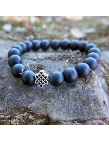 Pulsera Shaligram con nudo infinito: conexión eterna con la energía positiva