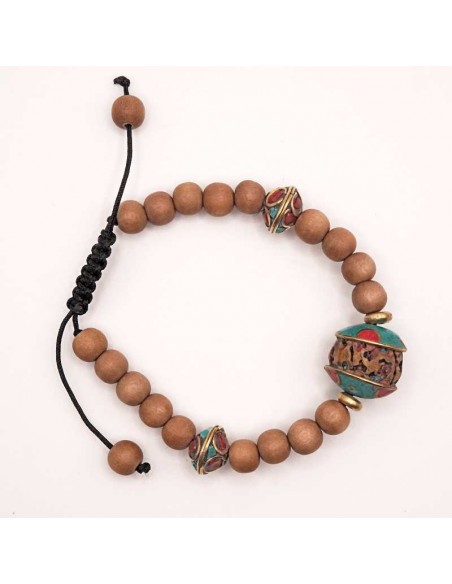 Pulsera Japa Mala Tibetana de Madera de Sándalo y Rudraksha