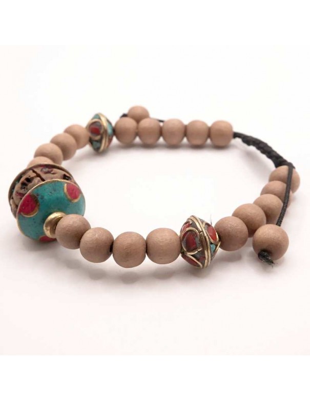 Pulsera Japa Mala Tibetana de Madera de Sándalo y Rudraksha