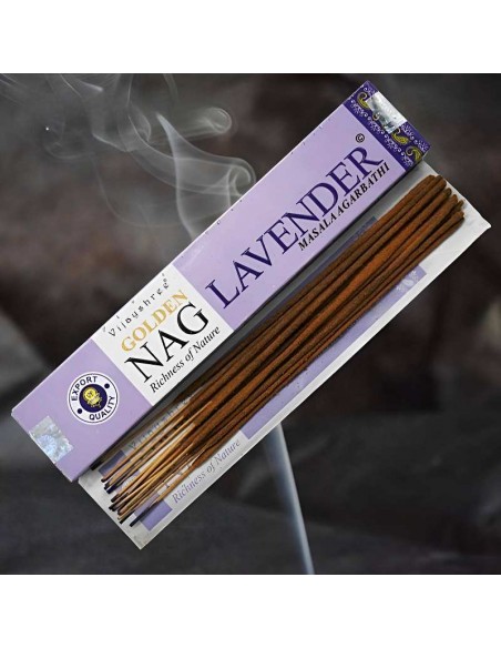 Incienso Golden Nag Lavender de Vijayshree: Un oasis de paz y relajación con aroma a lavanda