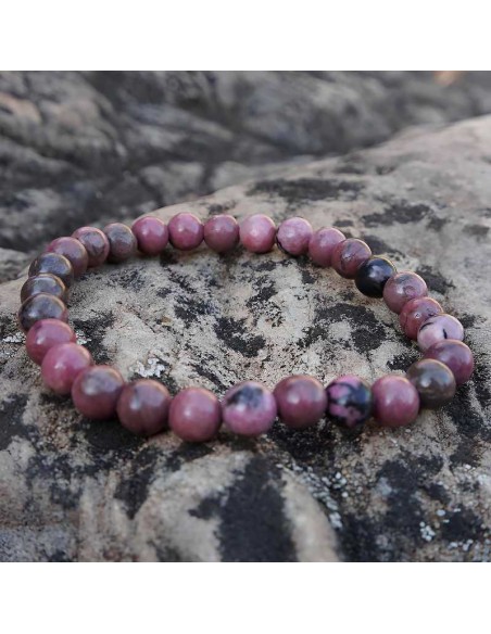 Pulsera de cuentas de Rodonita natural: Armonía y paz interior