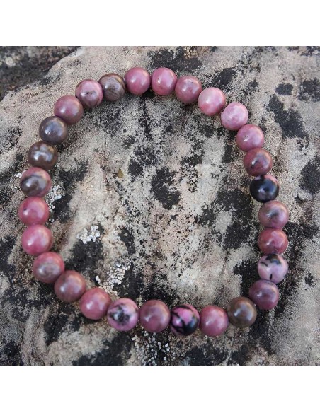 Pulsera de cuentas de Rodonita natural: Armonía y paz interior