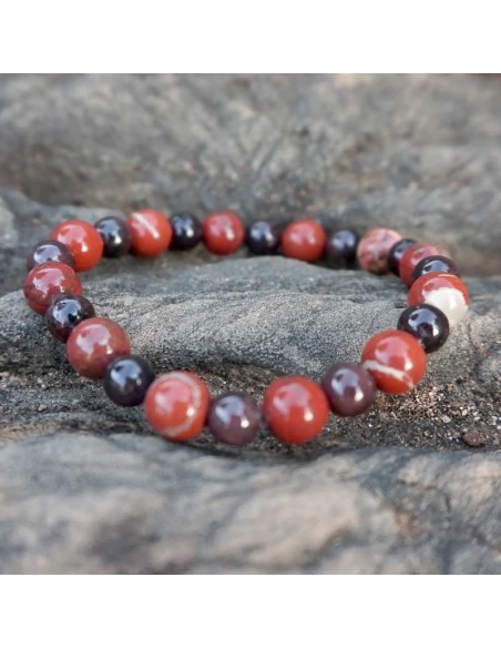 Pulsera de Granate y jaspe rojo: Potencia tu energía física y mental