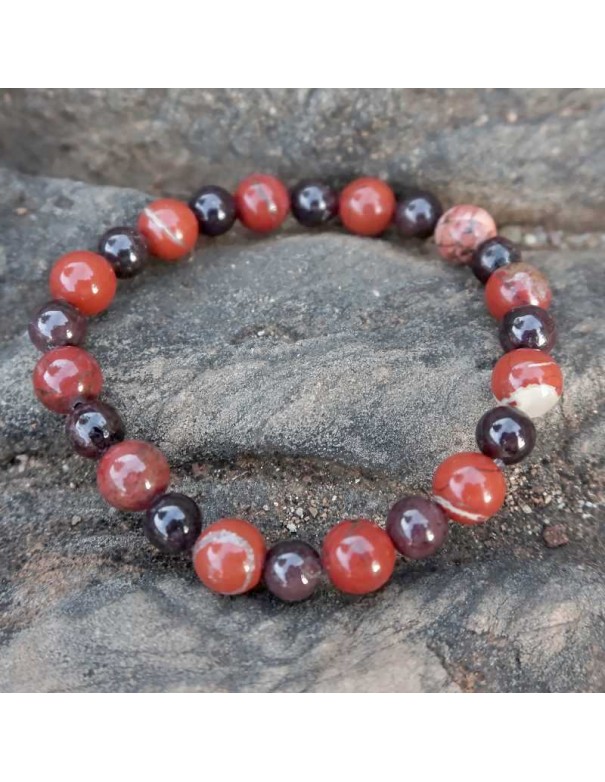 Pulsera de Granate y jaspe rojo: Potencia tu energía física y mental