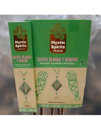 Incienso de Salvia Blanca y Romero: Varillas Extra Gruesas para una Limpieza Profunda y Duradera | Mystic Spirits
