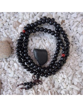 Japa Mala de madera con 108 cuentas con nudo tibetano en la cuenta Gurú 2
