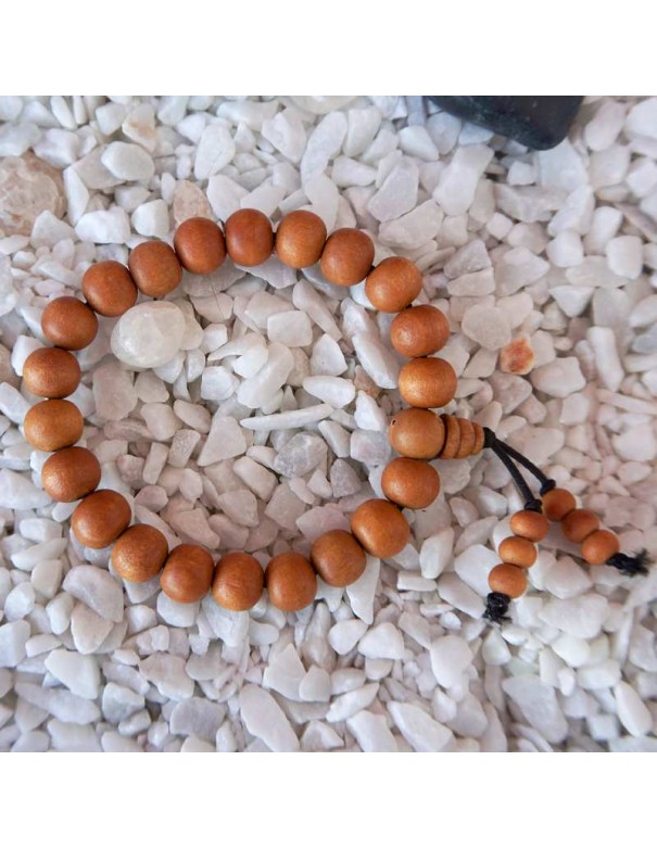Pulsera Mala artesanal con madera Sándalo 21 Cuentas: Encuentra la Paz Interior