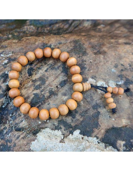 Pulsera Mala artesanal con madera Sándalo 21 Cuentas: Encuentra la Paz Interior