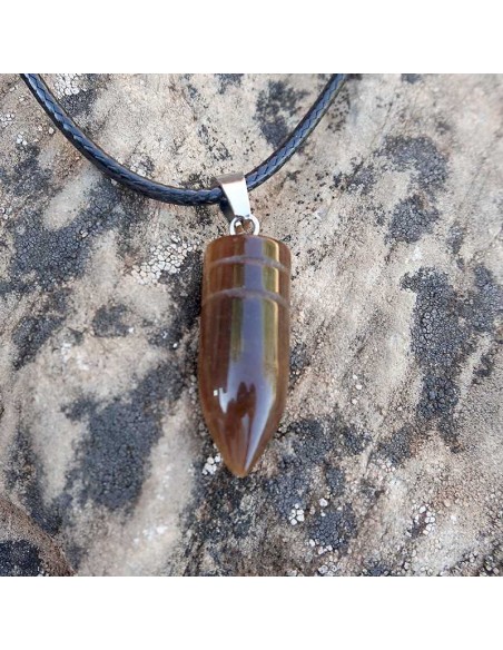 Colgante Péndulo Ojo de Tigre Artesanal: Único y lleno de energía