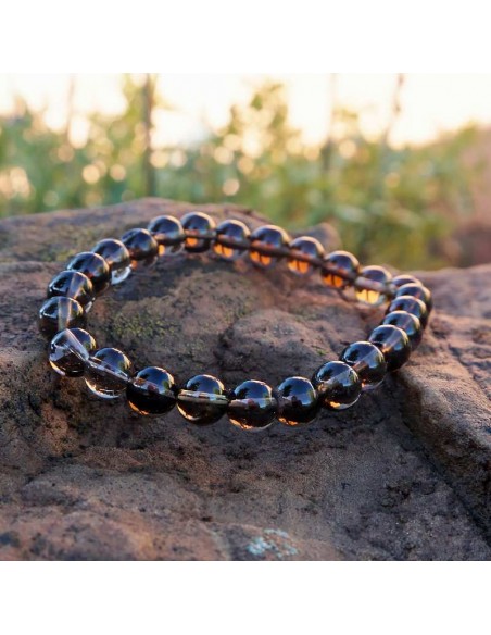 Pulsera de Cuarzo Ahumado 8mm: Protección y Equilibrio