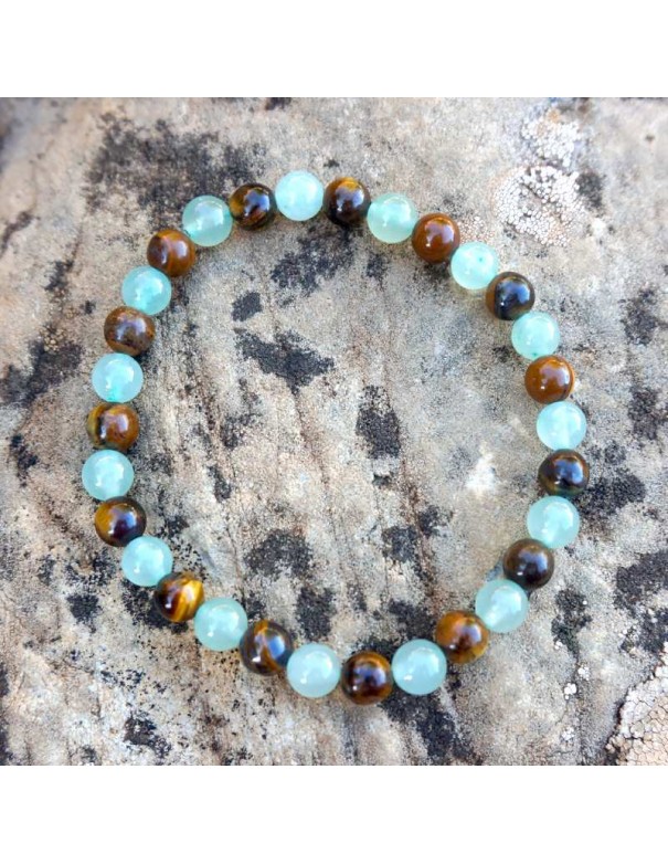 Pulsera de Ojo de Tigre y Aventurina - Energía Protectora y Buena Suerte