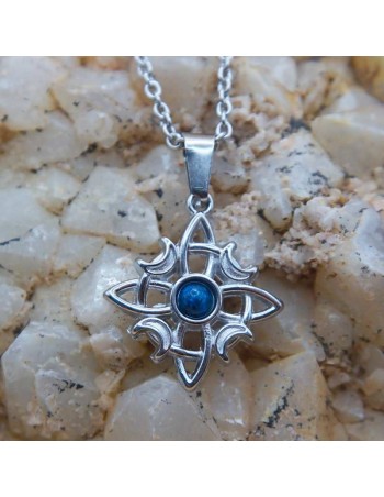 Colgante nudo de brujas en acero con cabujón de apatita – Protección y equilibrio espiritual 2