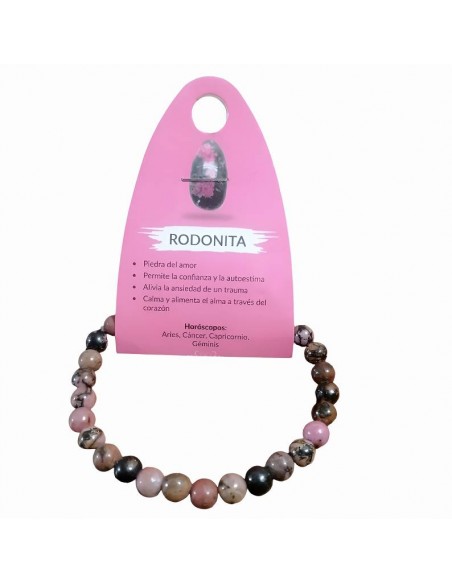 Pulsera de cuentas de Rodonita natural: Armonía y paz interior